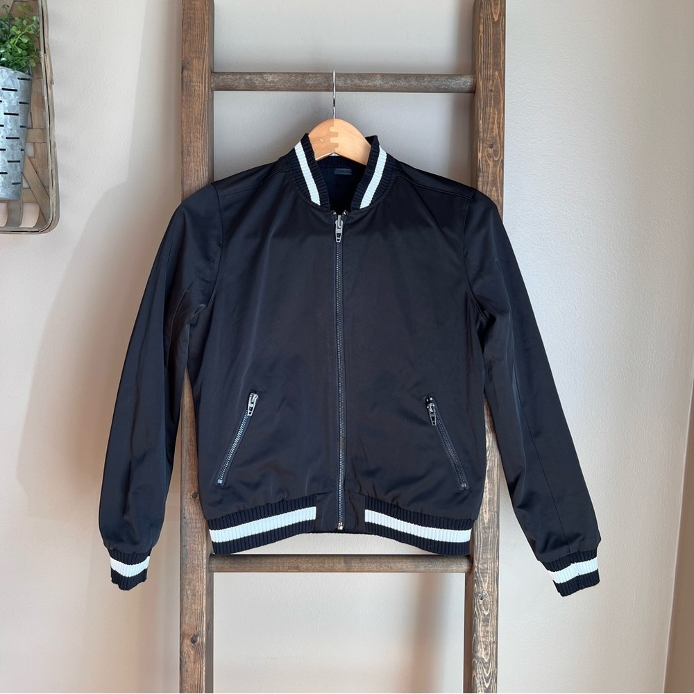 Blank NYC Reversible Black Eyelet Bomber Jacket